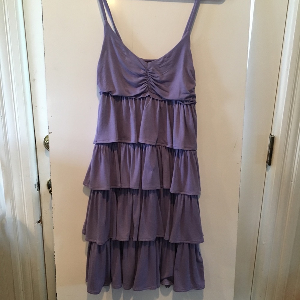 Purple Layered Ruffle J. Crew Dress